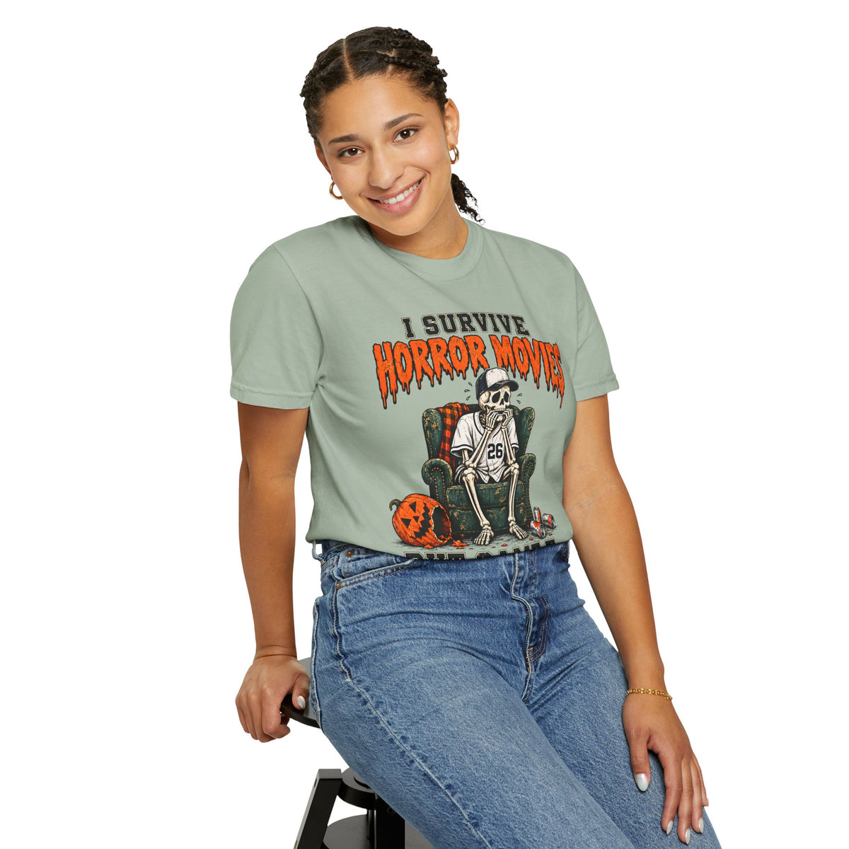 Horror Movies Game 7 Baseball Comfort Colors T-Shirt