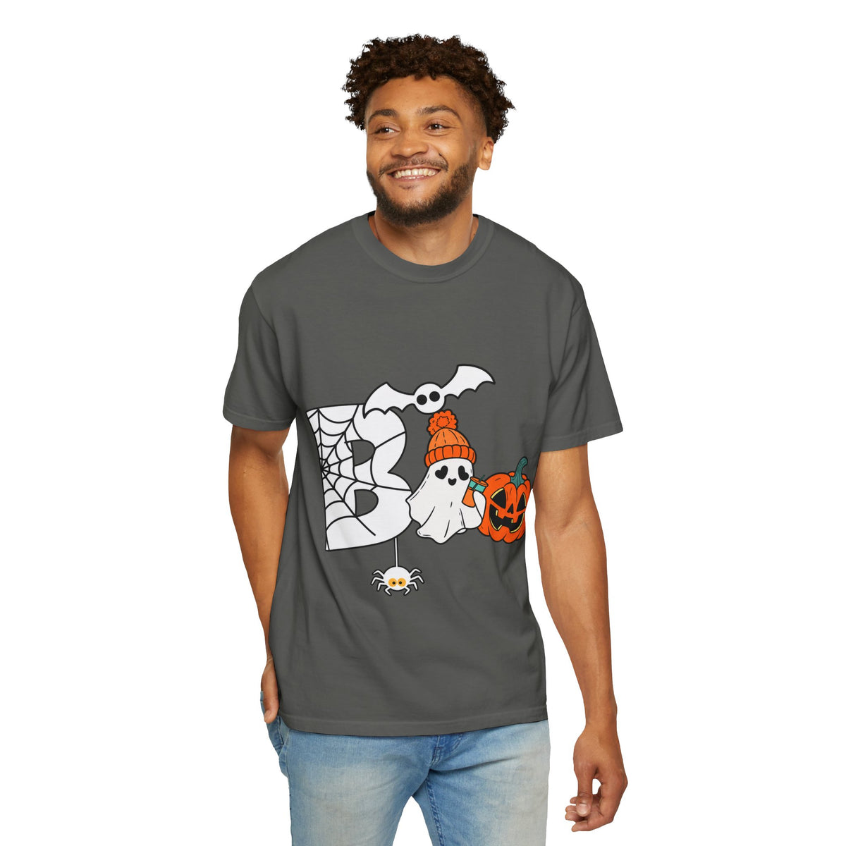 Cute Ghost Pumpkin Cozy Halloween Comfort Colors T-Shirt