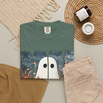 Floral Ghost Wildflower Halloween Comfort Colors T-Shirt