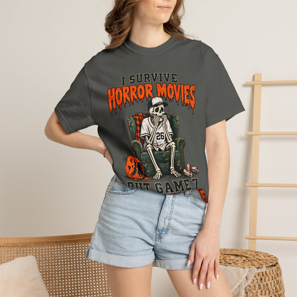 Horror Movies Game 7 Baseball Comfort Colors T-Shirt
