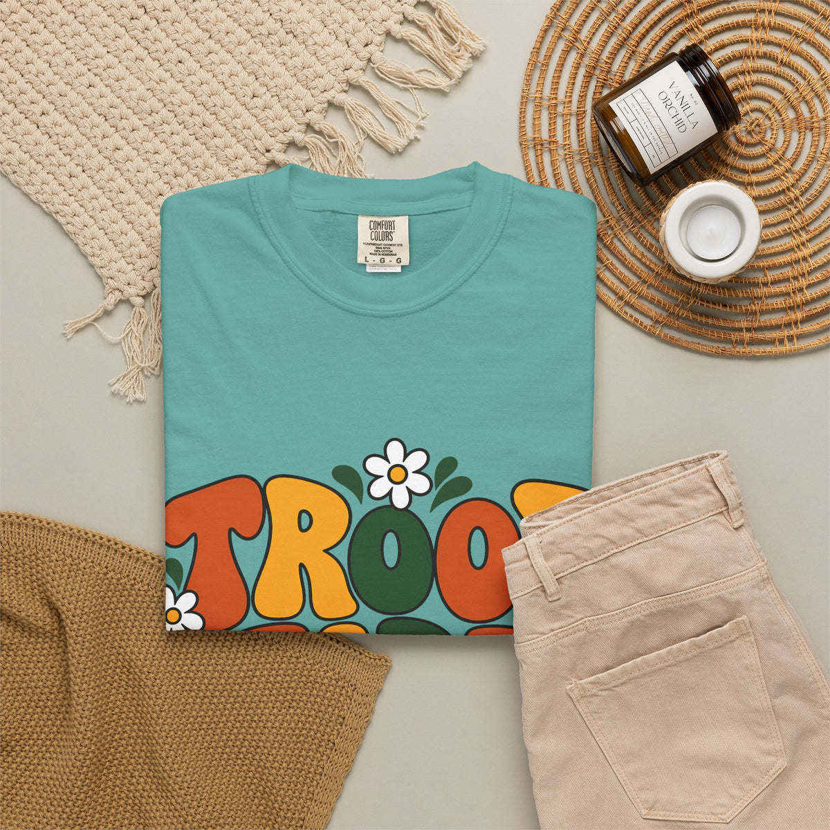 Troop Leader Coffee Campfires Chaos Comfort Colors Tee