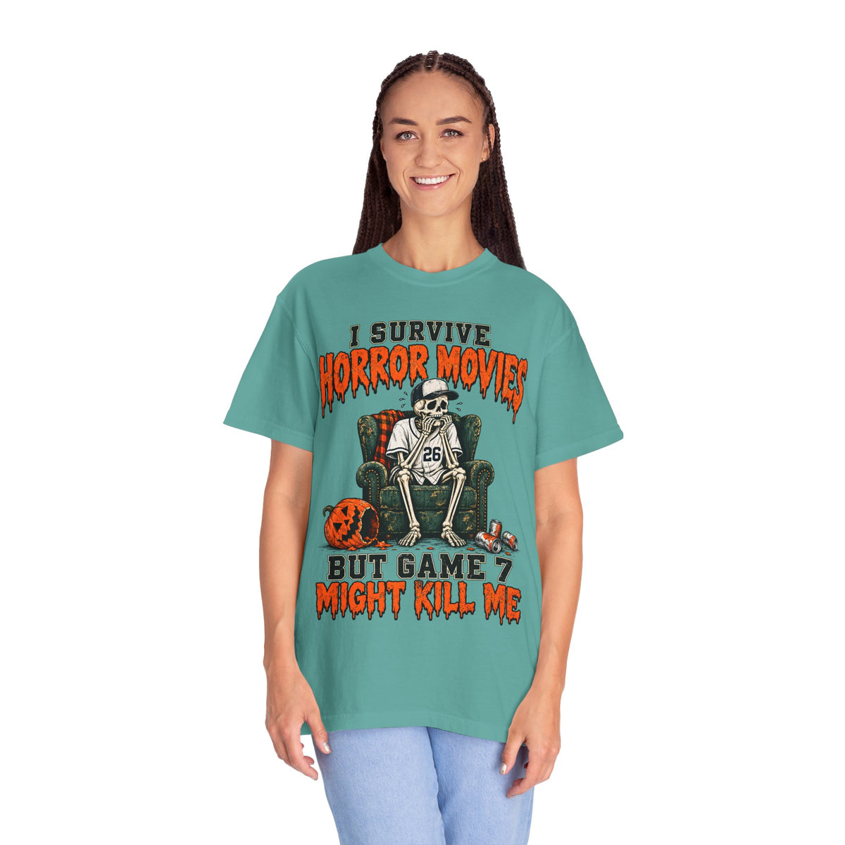 Horror Movies Game 7 Baseball Comfort Colors T-Shirt