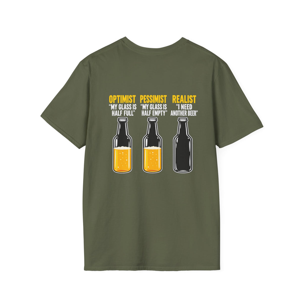 Optimist Pessimist Realist Beer Shirt – Funny Drinking Humor Graphic Tee