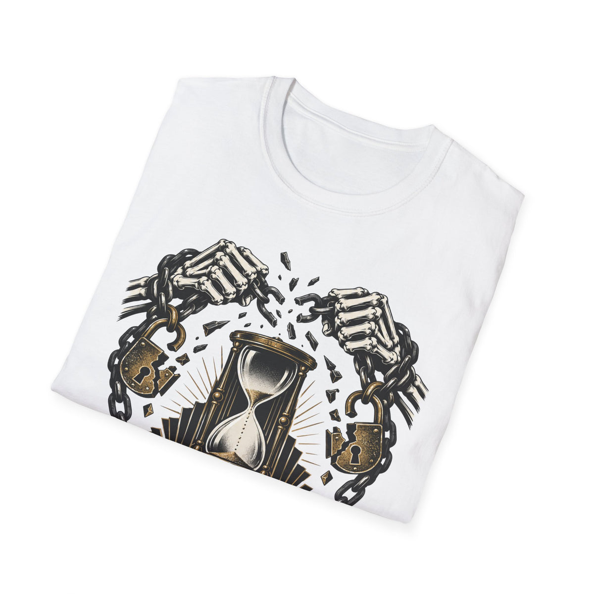 The Final Escape 1926 Shirt – Skeleton Chains Hourglass Art Deco Tee