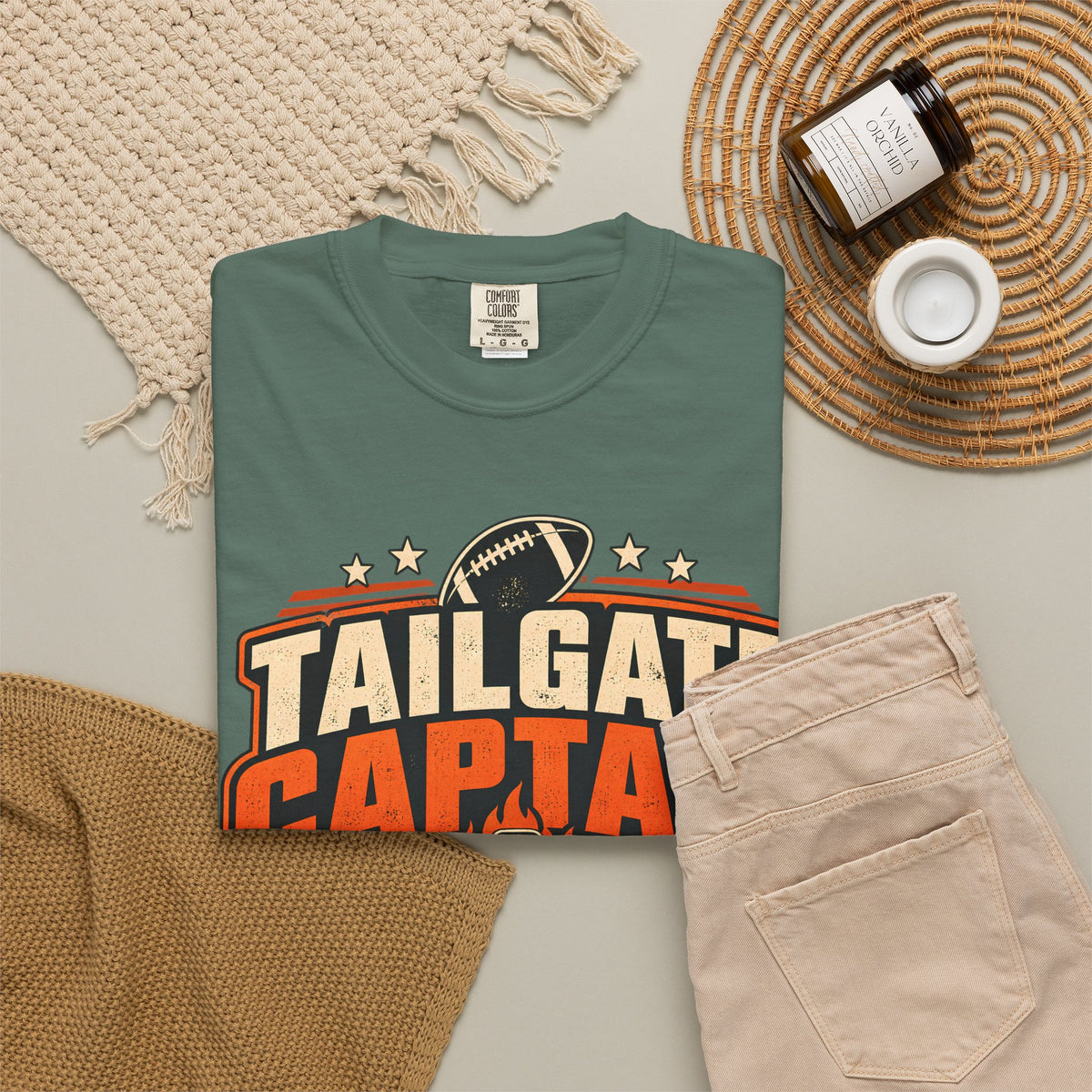 Tailgate Captain Football Game Day Comfort Colors T-Shirt