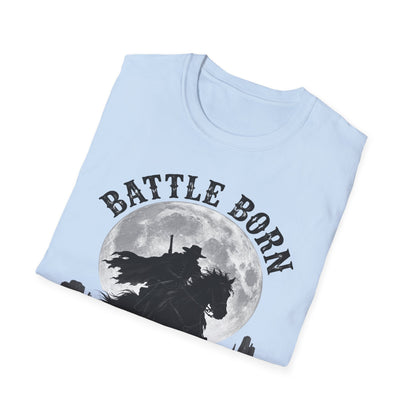 Battle Born Shadow Raised 1864 Shirt – Dark Western Horseman Moon Tee