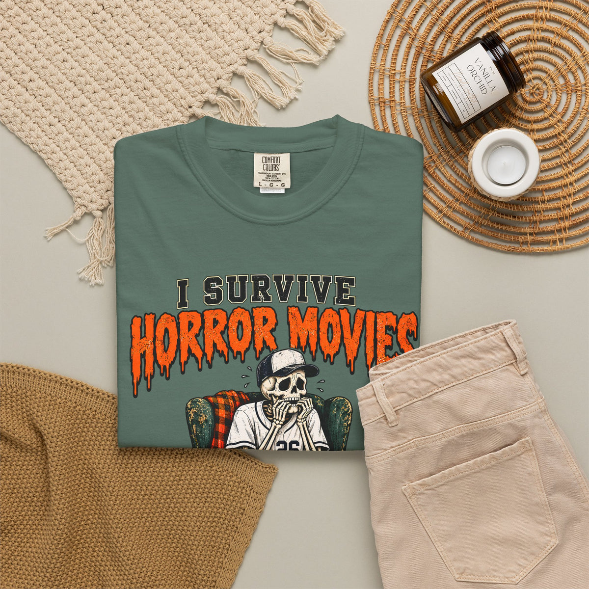 Horror Movies Game 7 Baseball Comfort Colors T-Shirt