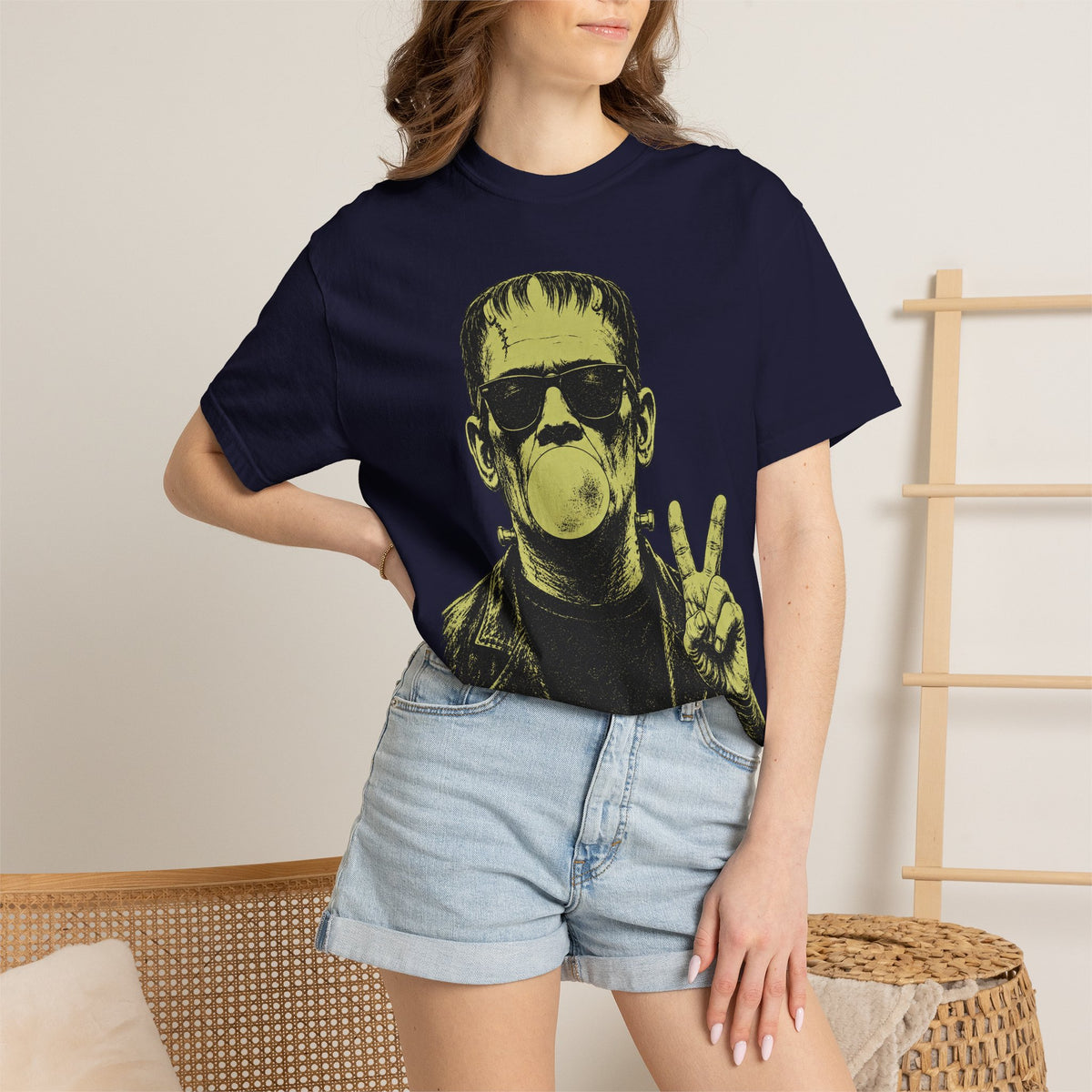 Frankenstein Bubblegum Peace Sign Comfort Colors T-Shirt