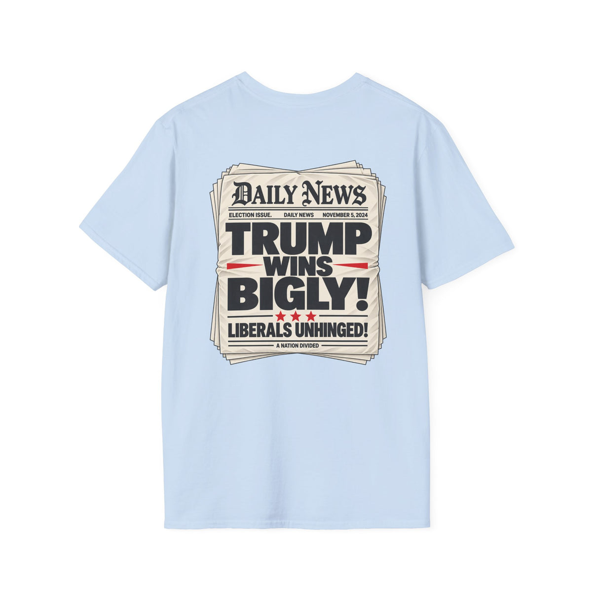 Trump Wins Bigly Shirt – Election Newspaper Political Satire Tee