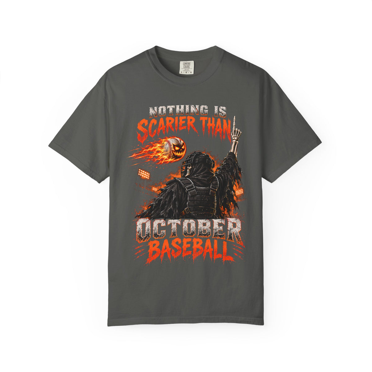 October Baseball Halloween Comfort Colors Graphic T-Shirt