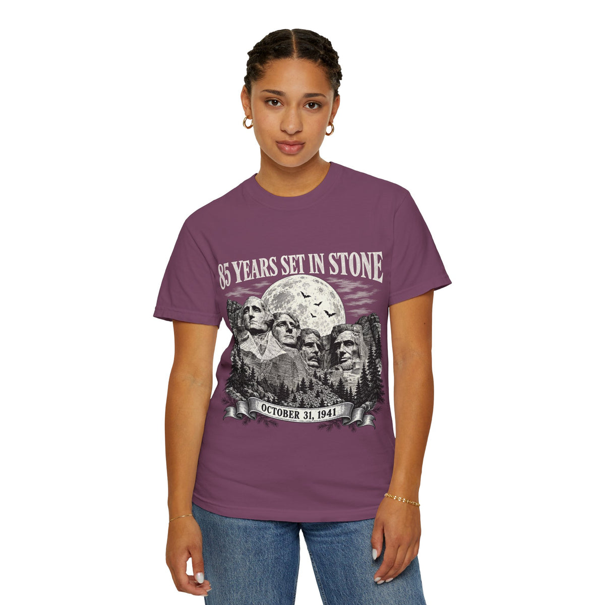 85 Years Set in Stone Mount Rushmore Comfort Colors Tee
