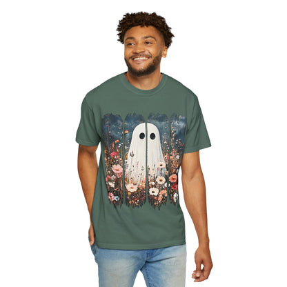 Floral Ghost Wildflower Halloween Comfort Colors T-Shirt