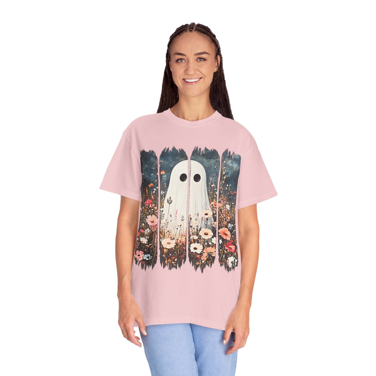 Floral Ghost Wildflower Halloween Comfort Colors T-Shirt