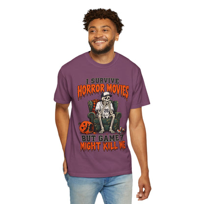 Horror Movies Game 7 Baseball Comfort Colors T-Shirt