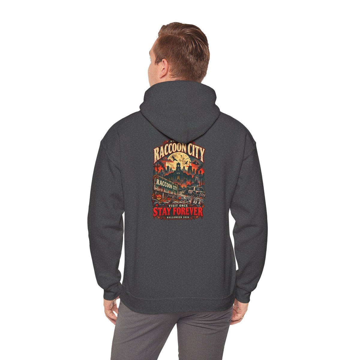 Welcome to Raccoon City Halloween 2026 Gildan 18500 Hoodie