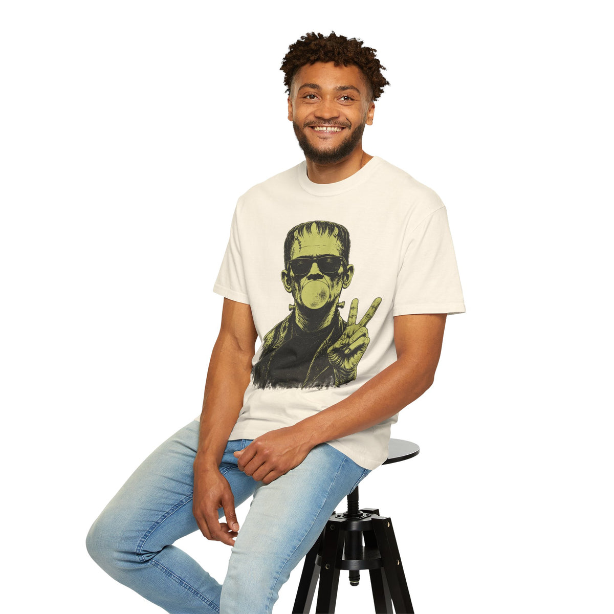 Frankenstein Bubblegum Peace Sign Comfort Colors T-Shirt