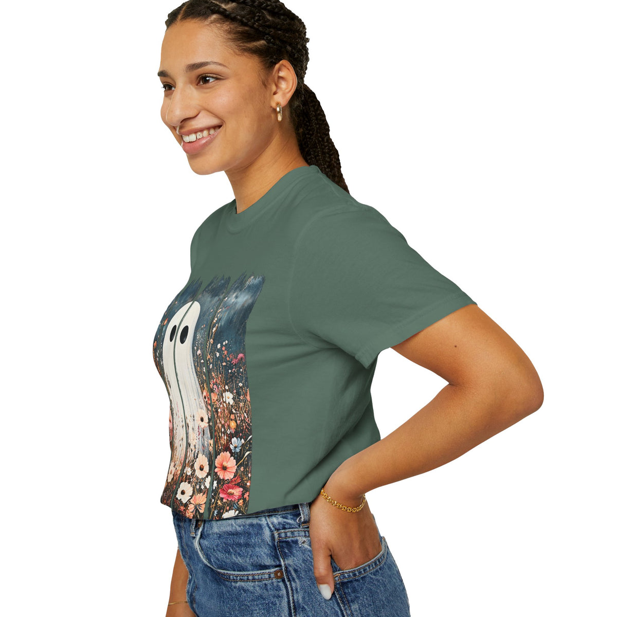 Floral Ghost Wildflower Halloween Comfort Colors T-Shirt