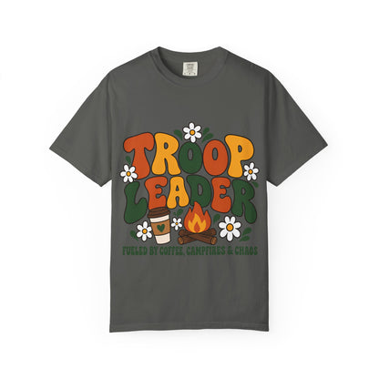 Troop Leader Coffee Campfires Chaos Comfort Colors Tee