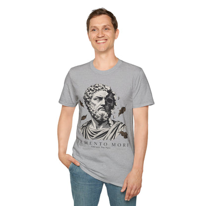 Memento Mori Embrace The Fall Shirt – Stoic Skull Statue Autumn Tee