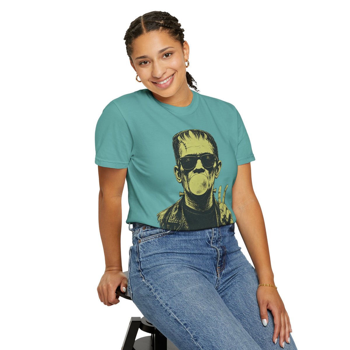 Frankenstein Bubblegum Peace Sign Comfort Colors T-Shirt