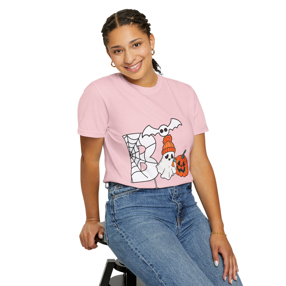 Cute Ghost Pumpkin Cozy Halloween Comfort Colors T-Shirt