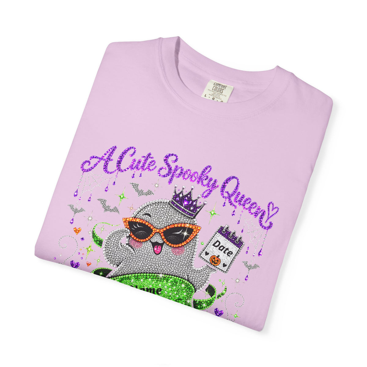 Personalized Spooky Queen October Birthday Comfort Colors Tee