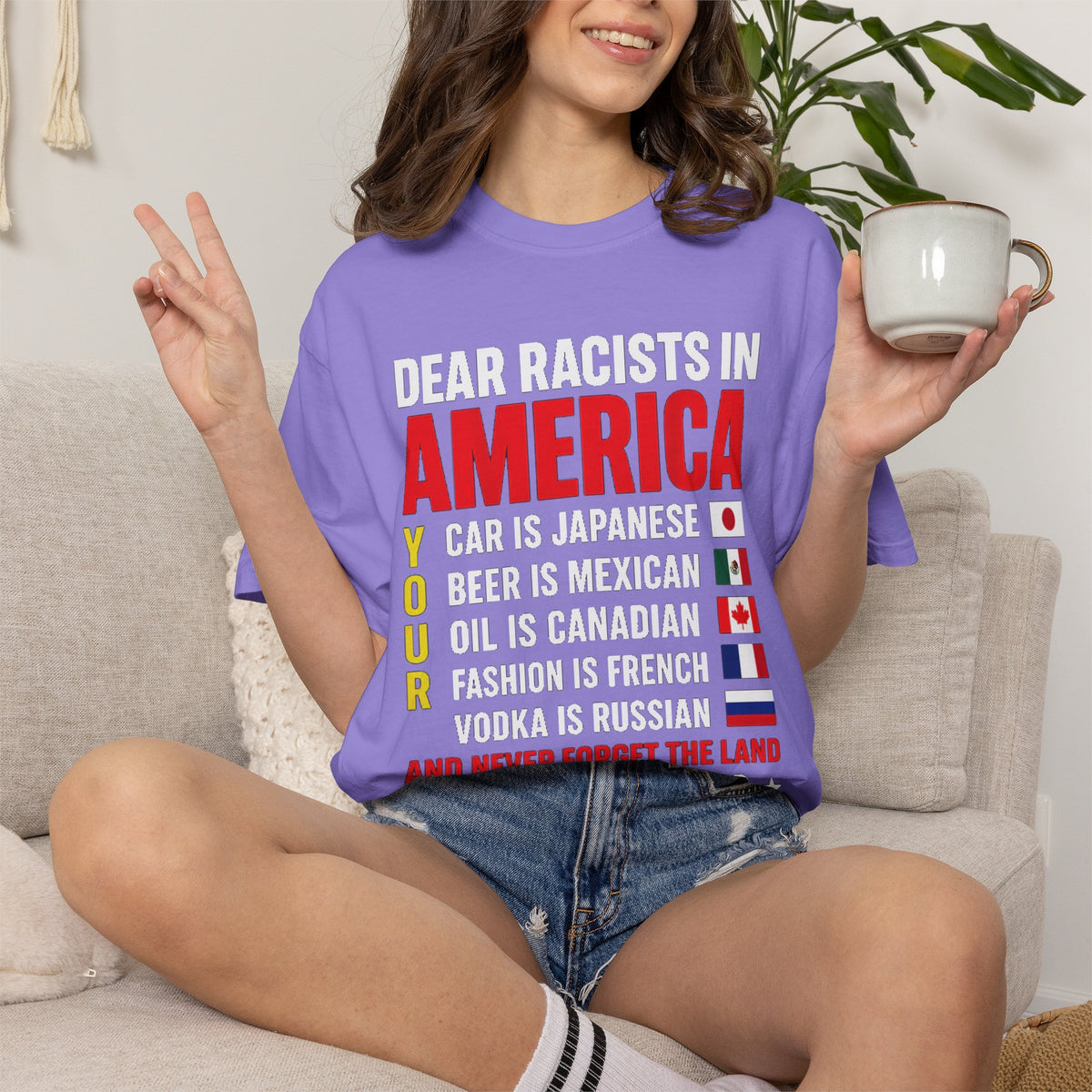 Dear Racists in America Anti-Racism Comfort Colors Tee