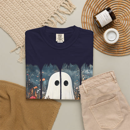 Floral Ghost Wildflower Halloween Comfort Colors T-Shirt