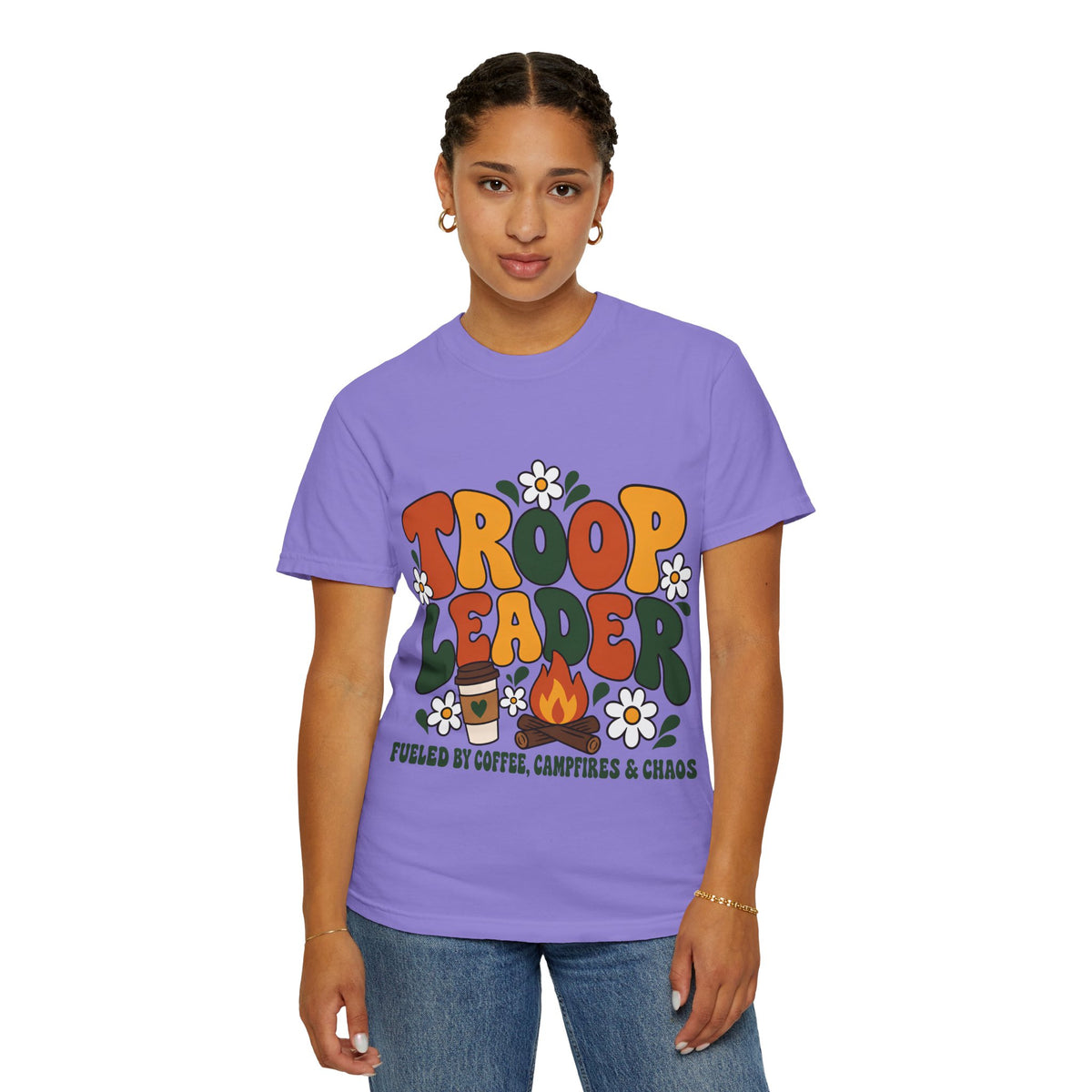 Troop Leader Coffee Campfires Chaos Comfort Colors Tee