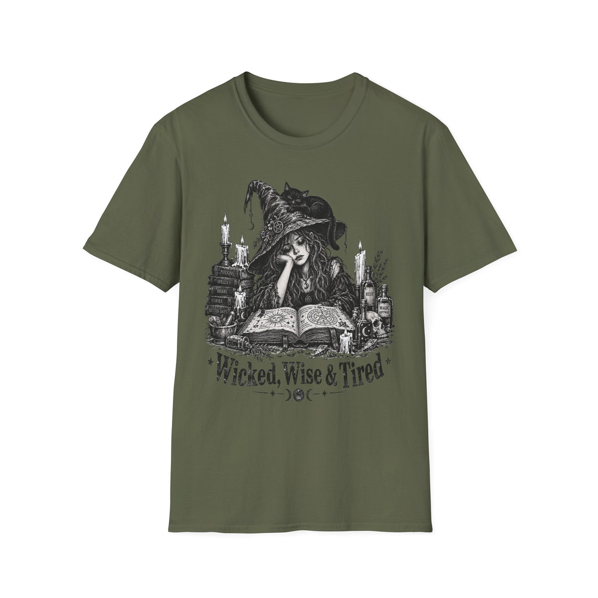 Wicked Wise & Tired Funny Exhausted Witch Mom T-Shirt