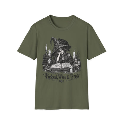 Wicked Wise & Tired Funny Exhausted Witch Mom T-Shirt