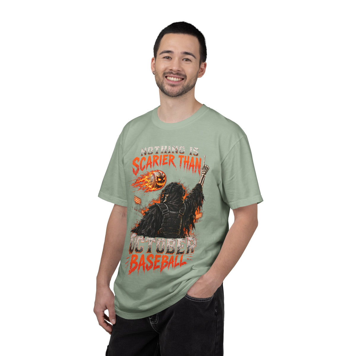 October Baseball Halloween Comfort Colors Graphic T-Shirt