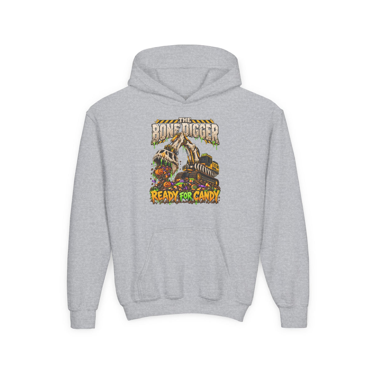 The Bone Digger Ready for Candy Youth Halloween Hoodie