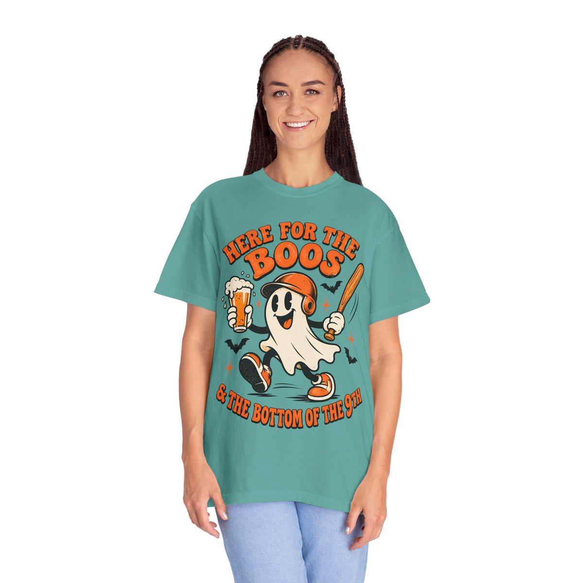 Here for the Boos Baseball Halloween Comfort Colors Tee