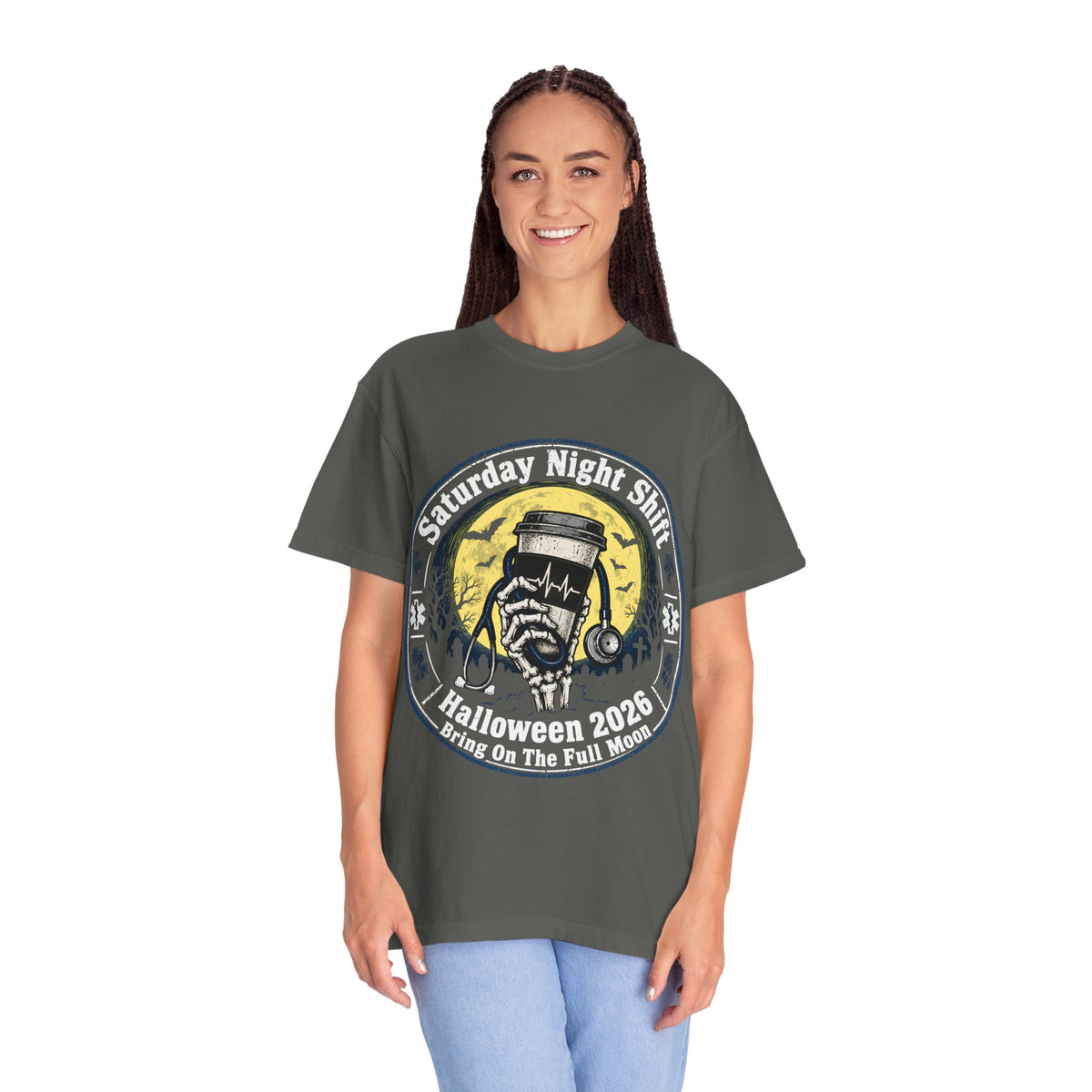 Saturday Night Shift Halloween 2026 Comfort Colors Tee