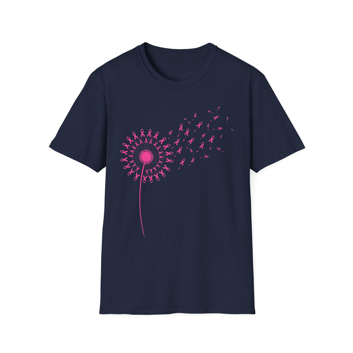 Pink Ribbon Dandelion Breast Cancer Awareness Tee