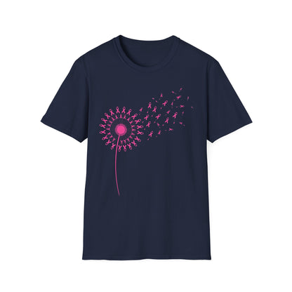 Pink Ribbon Dandelion Breast Cancer Awareness Tee