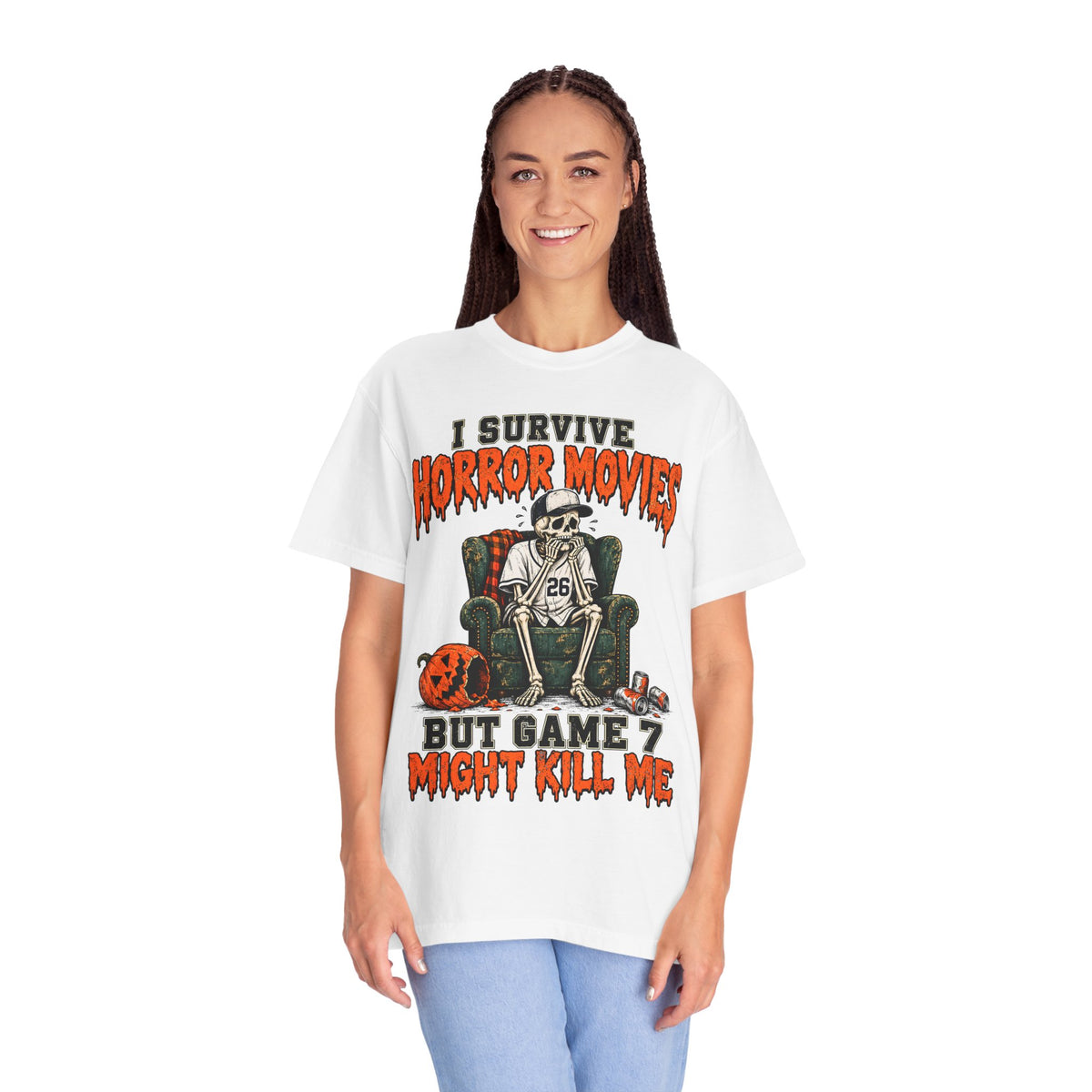 Horror Movies Game 7 Baseball Comfort Colors T-Shirt