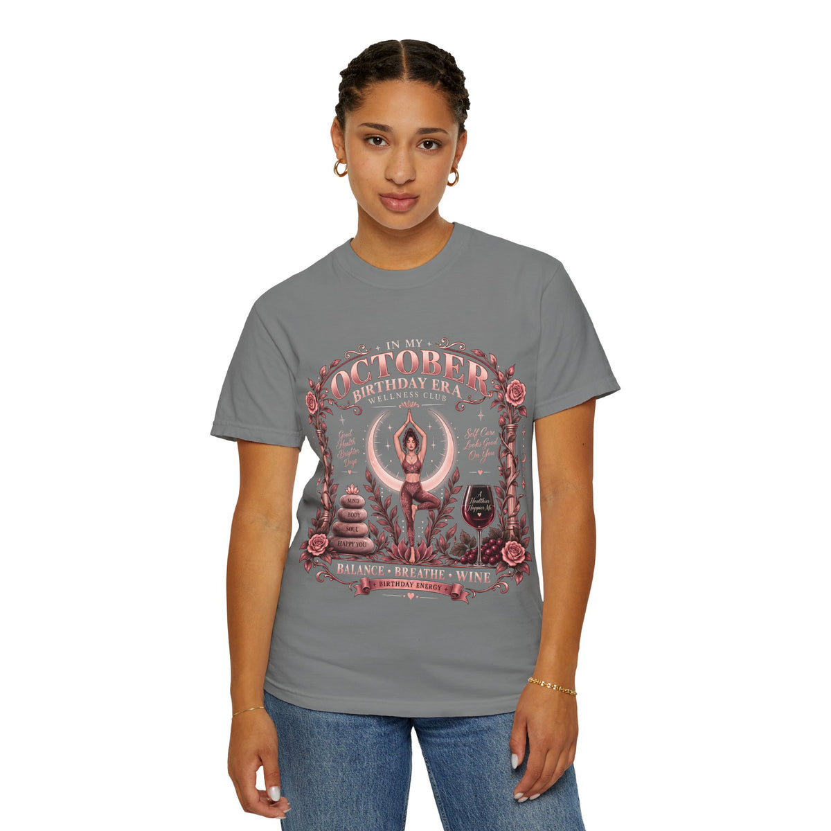 In My October Birthday Era Wellness Club Comfort Colors Tee