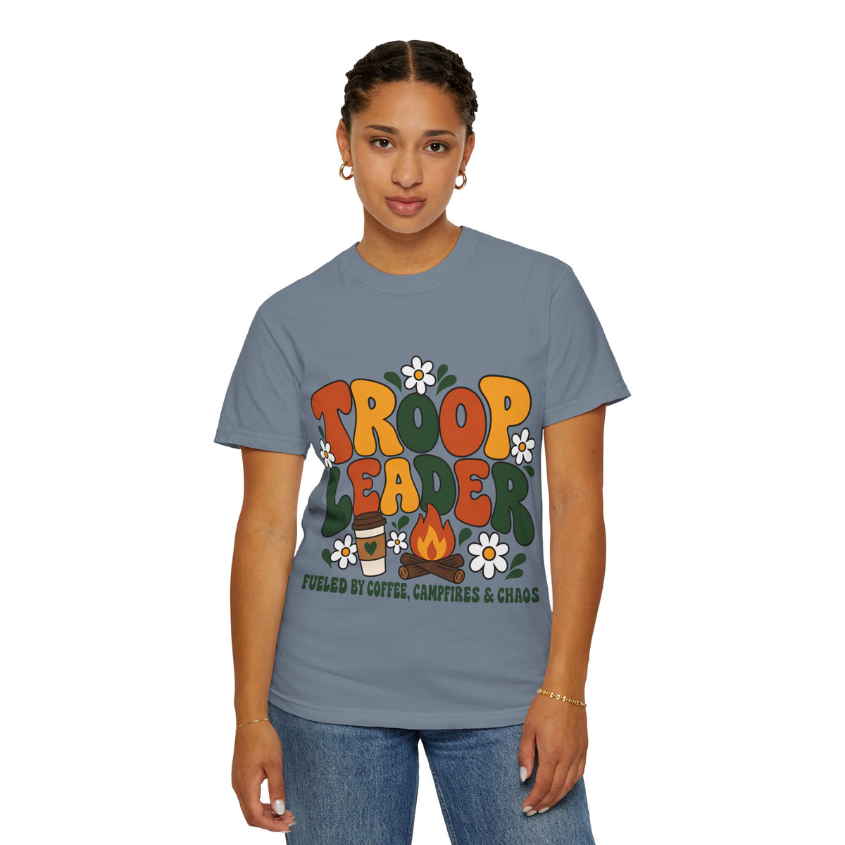 Troop Leader Coffee Campfires Chaos Comfort Colors Tee