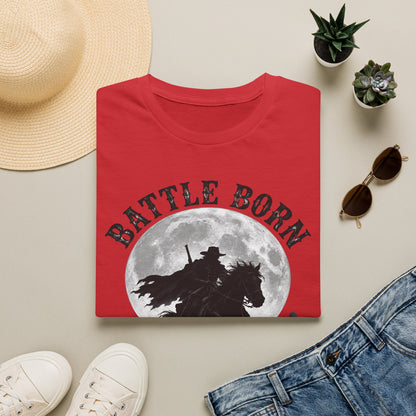Battle Born Shadow Raised 1864 Shirt – Dark Western Horseman Moon Tee