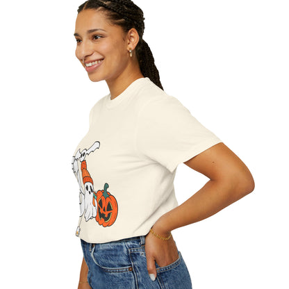 Cute Ghost Pumpkin Cozy Halloween Comfort Colors T-Shirt