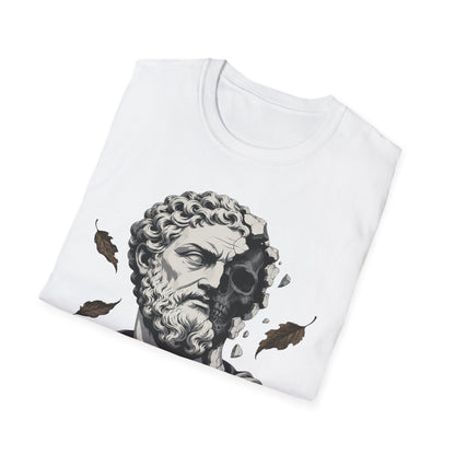 Memento Mori Embrace The Fall Shirt – Stoic Skull Statue Autumn Tee