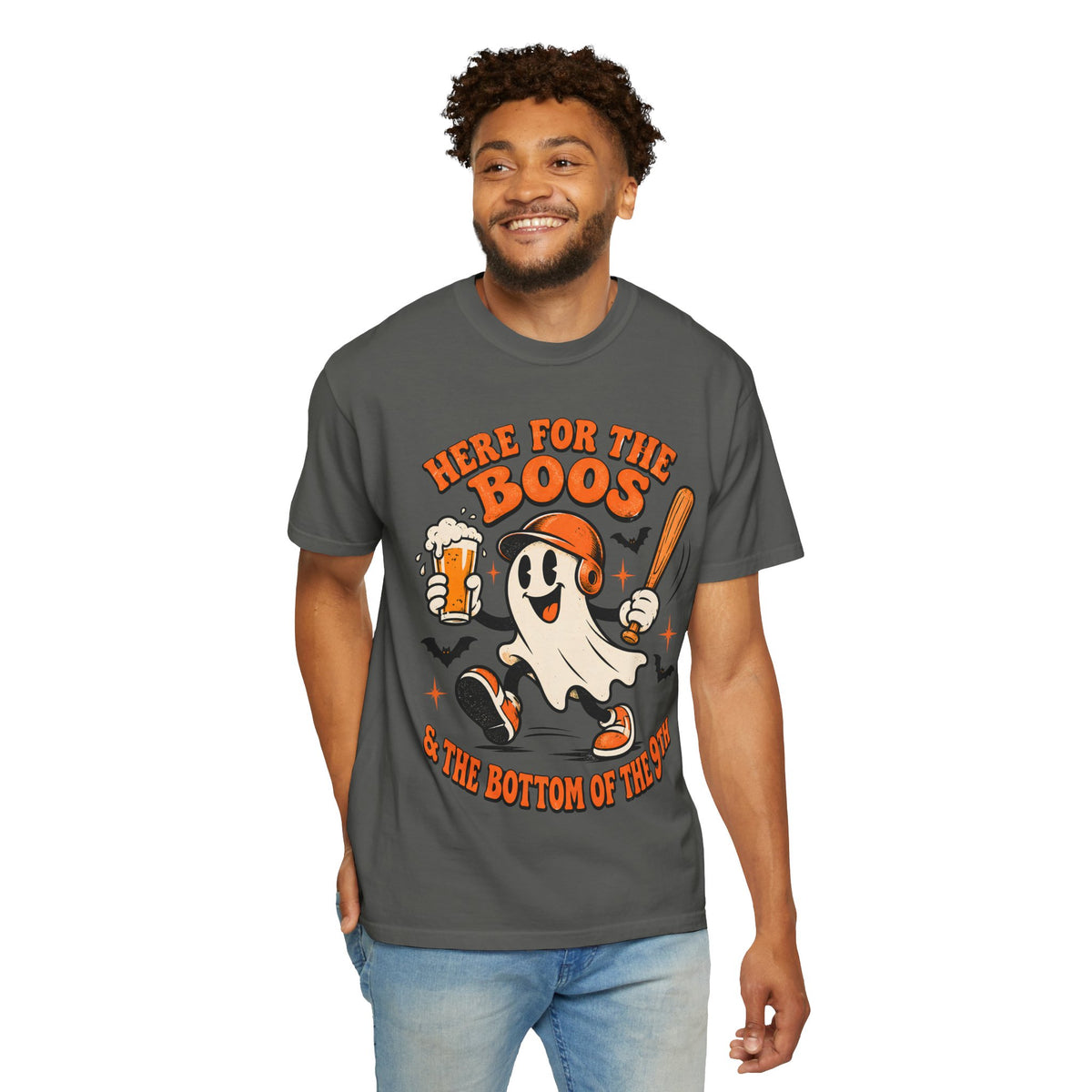 Here for the Boos Baseball Halloween Comfort Colors Tee