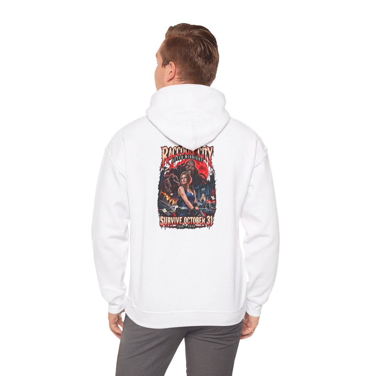 Raccoon City After Midnight Halloween Gildan 18500 Hoodie