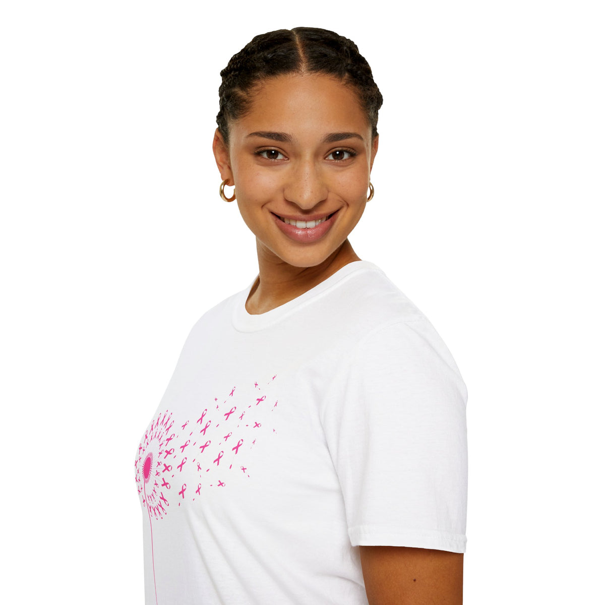 Pink Ribbon Dandelion Breast Cancer Awareness Tee