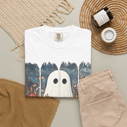 Floral Ghost Wildflower Halloween Comfort Colors T-Shirt