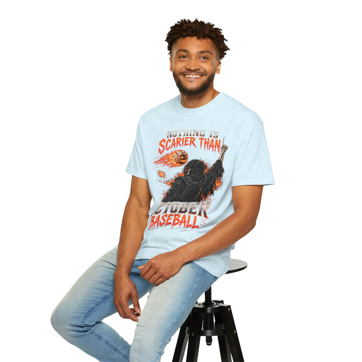 October Baseball Halloween Comfort Colors Graphic T-Shirt