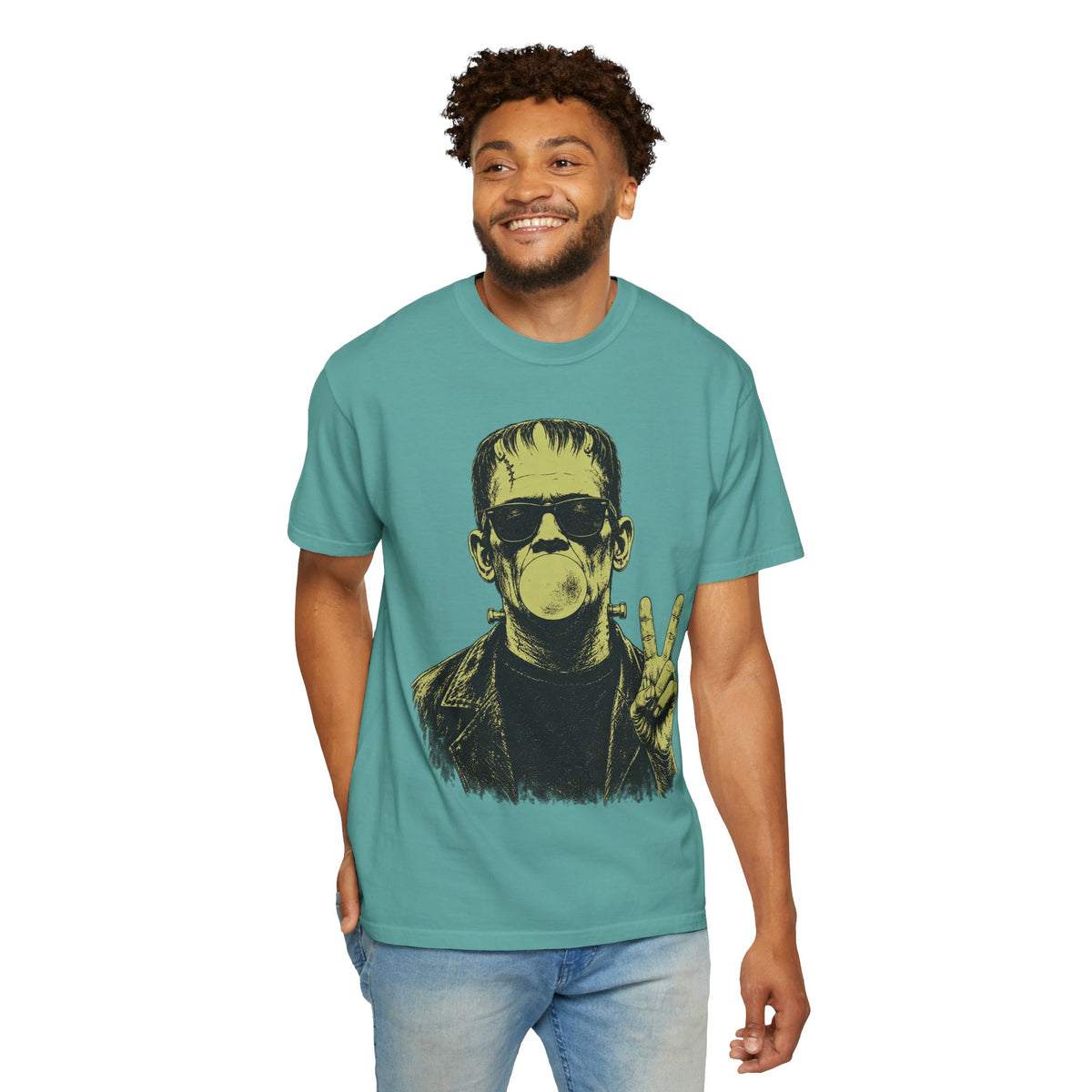 Frankenstein Bubblegum Peace Sign Comfort Colors T-Shirt