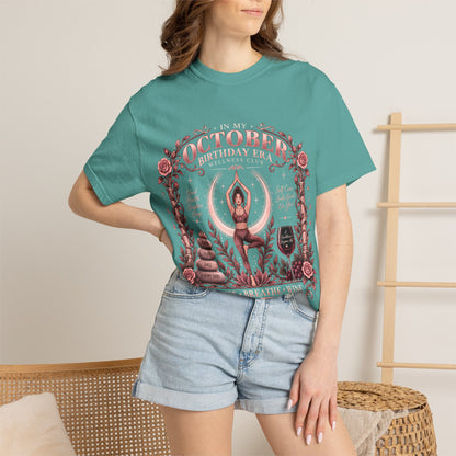 In My October Birthday Era Wellness Club Comfort Colors Tee